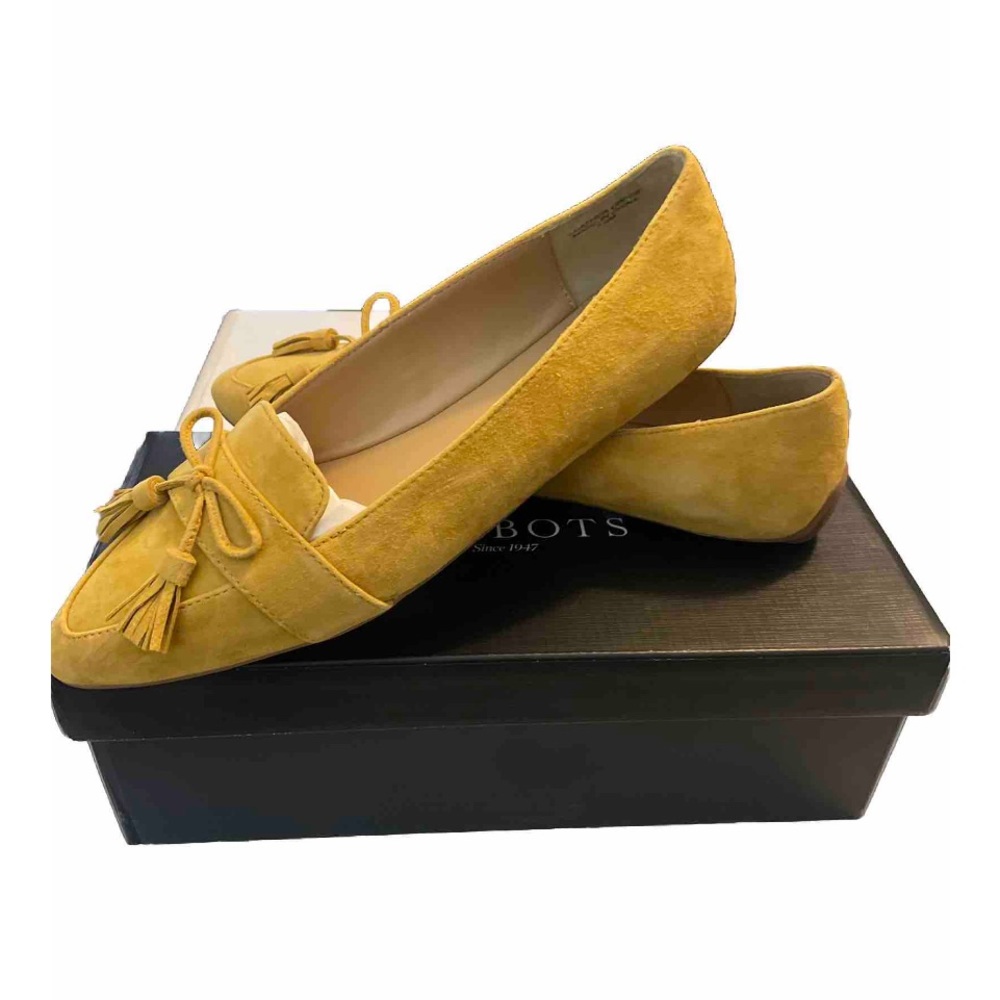 TALBOTS size 7.5 Francesca Bow Tie Flats Amber Gold